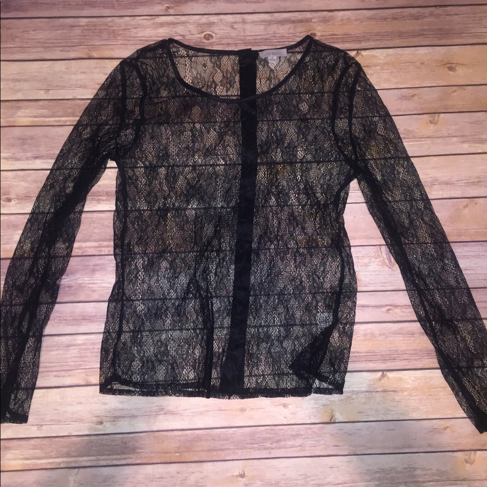 Lace top with button up detail
